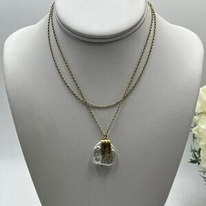 White Baroque Pearl 
Gold Vermeil‎ 925 Silver Chain Artisan Statement Necklace